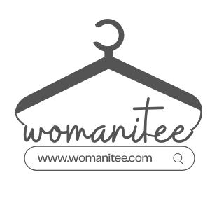 Womanitee Logo Womanitee logo featuring a clothes hanger with elegant script typography