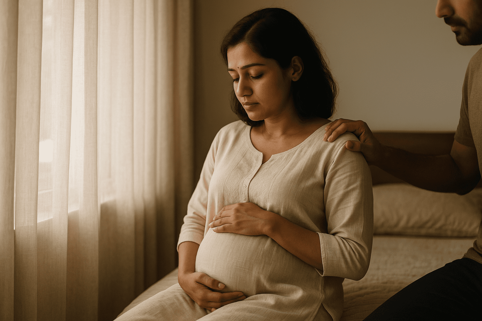 Quiet emotional reflection during the crucial week of pregnancy